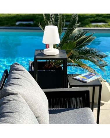 Table d'appoint de jardin acier noir H50cm