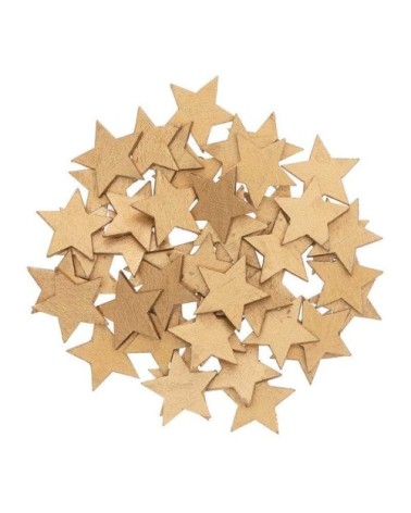 Confettis étoiles en bois dorés