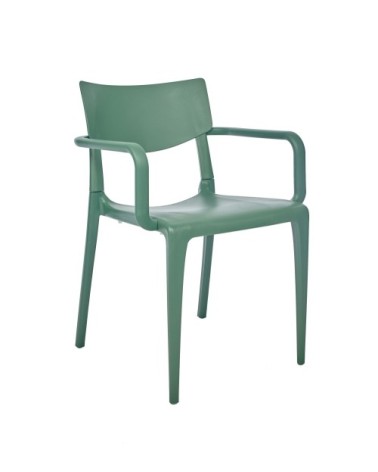 Fauteuil de jardin empilable en polypropylène renforcé vert