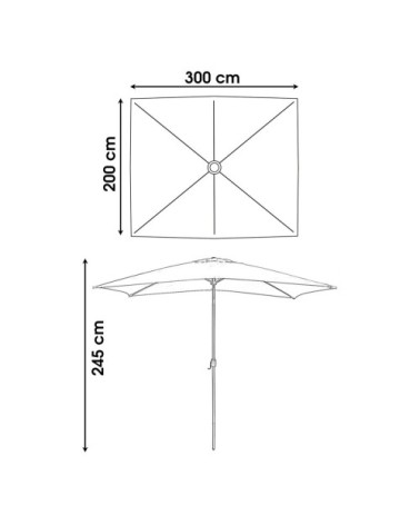 Parasol gris en polyester