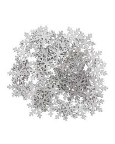 Confettis flocons de neige en bois argentés