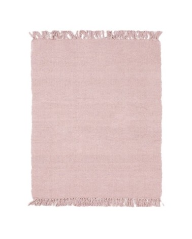 Tapis 100% coton rose poudré 150x200