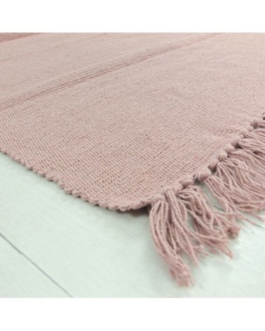 Tapis 100% coton rose poudré 150x200