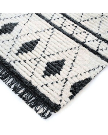 Tapis tout doux losanges beige et gris foncé 120x170