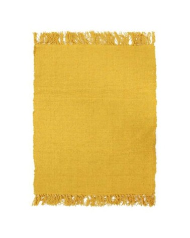 Tapis 100% coton jaune foncé 120x170