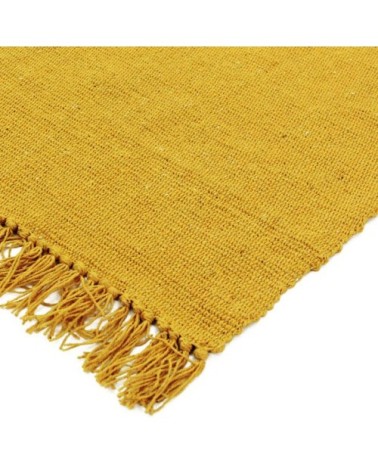 Tapis 100% coton jaune foncé 120x170