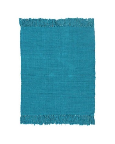Tapis 100% coton bleu lagon 120x170
