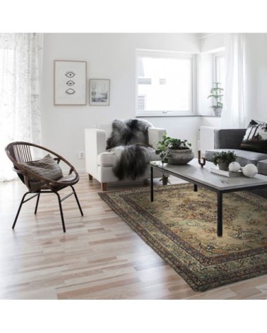 Tapis à motifs orientaux effet vintage taupe 145x200