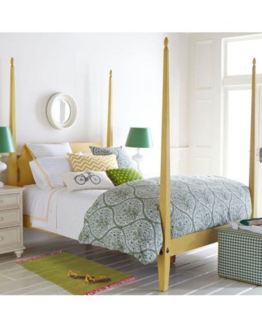 Tapis 100% coton bi-colore rose et vert 60x90