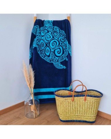 Serviette de plage éponge velours Jacquard Pavlos 90x170