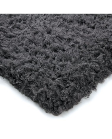 Tapis tout doux fausse fourrure gris foncé 197x290