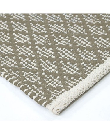 Tapis 100% coton blanc/écru-sable 190x290