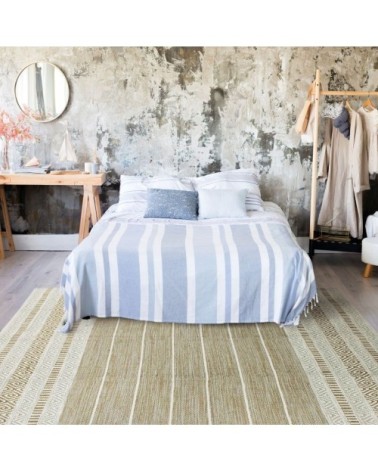 Tapis 100% coton blanc-sable 190x290