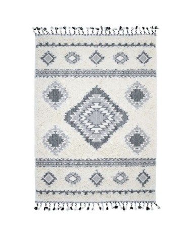 Tapis à reliefs losanges crème 120x170