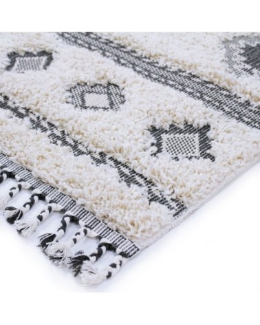 Tapis à reliefs losanges crème 120x170