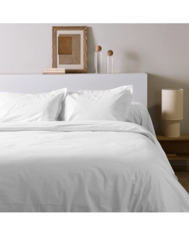 Drap housse en percale bio blanc 140 x 190 cm