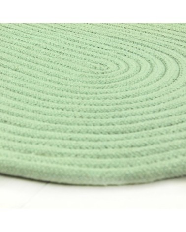 Tapis en coton effet cordage vert basilic 50x80