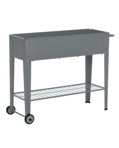 Jardinière sur pieds potager étagère 2 roues insert irrigation métal