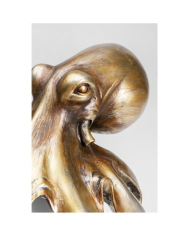 Lampe pieuvre en polyrésine et abat-jour en verre