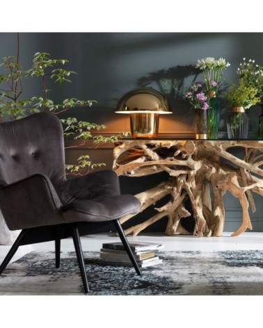 Lampe champignon en acier doré