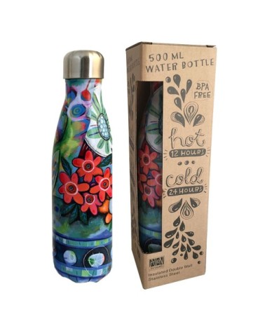 Bouteille isotherme en inox fleurs 500ml