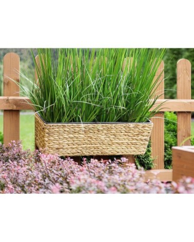 Jardinière balconnière rectangulaire beige sable 60x18