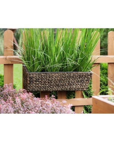 Jardinière balconnière rectangulaire marron 60x18