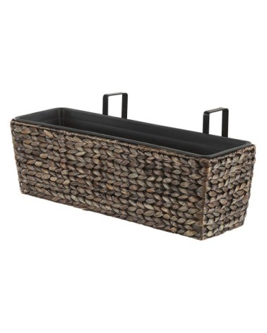 Jardinière balconnière rectangulaire marron 60x18