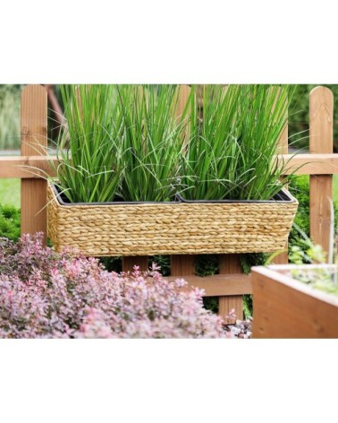 Jardinière balconnière rectangulaire beige sable 80x18