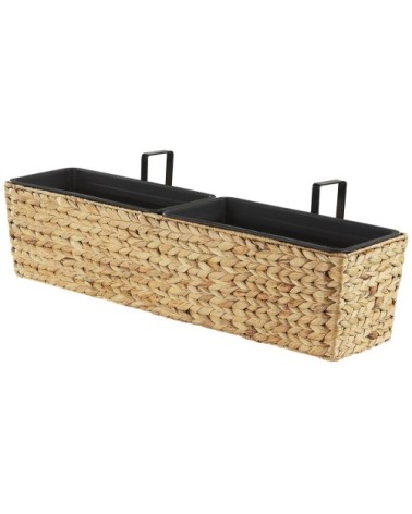 Jardinière balconnière rectangulaire beige sable 80x18