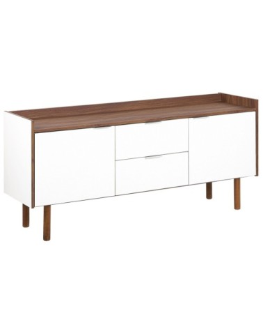 Commode blanche et bois foncé