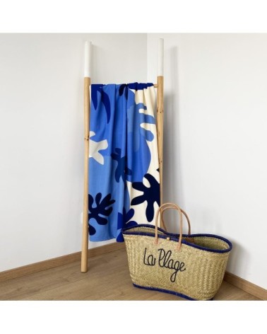 Serviette de plage microfibre Coralina 90x170 bleu