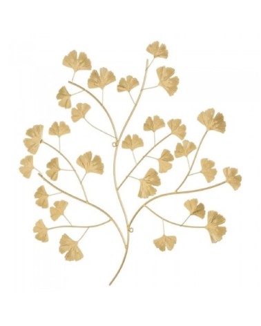 Décoration murale feuilles en métal doré 53x56cm