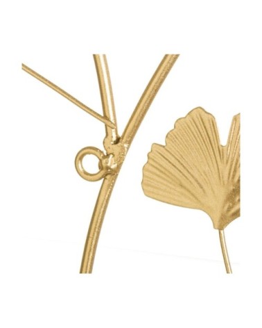 Décoration murale feuilles en métal doré 53x56cm