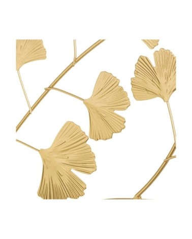 Décoration murale feuilles en métal doré 53x56cm
