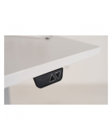 Bureau réglable assis-debout blanc et acier noir L120