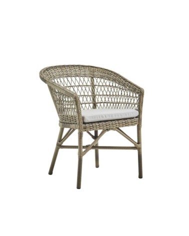 Chaise repas empilable aluminium et fibre synthétique taupe