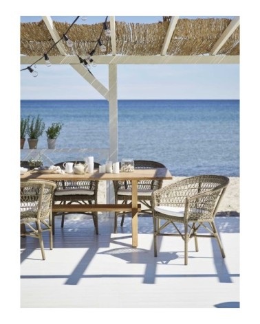 Chaise repas empilable aluminium et fibre synthétique taupe