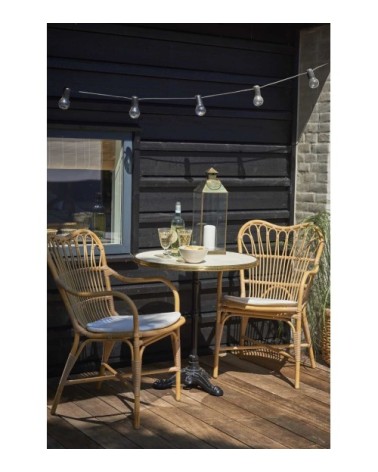 Chaise repas en aluminium et fibre synthétique aspect rotin