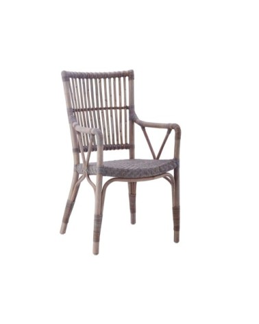 Chaise repas en rotin taupe