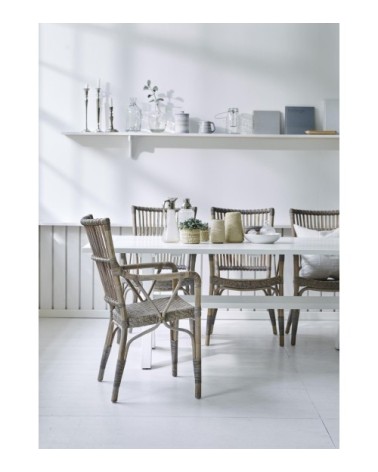 Chaise repas en rotin taupe