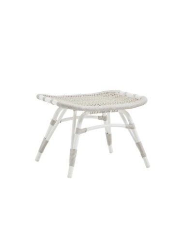 Repose-pieds en aluminium et fibre synthétique blanc