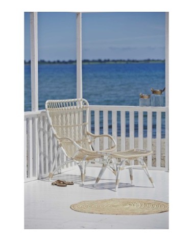 Repose-pieds en aluminium et fibre synthétique blanc