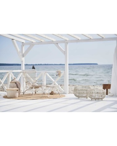 Repose-pieds en aluminium et fibre synthétique blanc