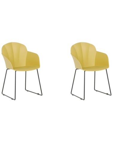 Lot de 2 chaises de salle à manger jaunes