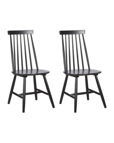 Lot de 2 chaises noires en bois