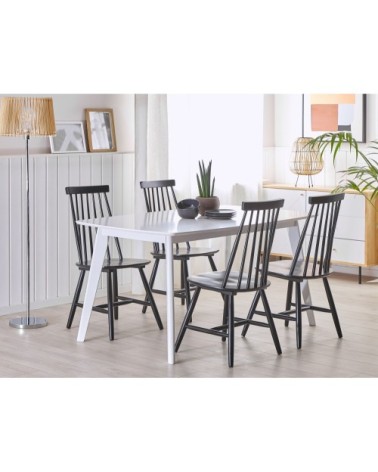 Lot de 2 chaises noires en bois