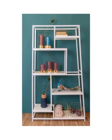 Étagère asymétrique en métal blanc H178cm