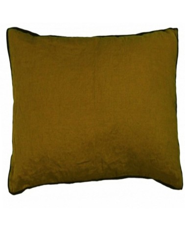 Housse de coussin pur lin lavé foin 45x45
