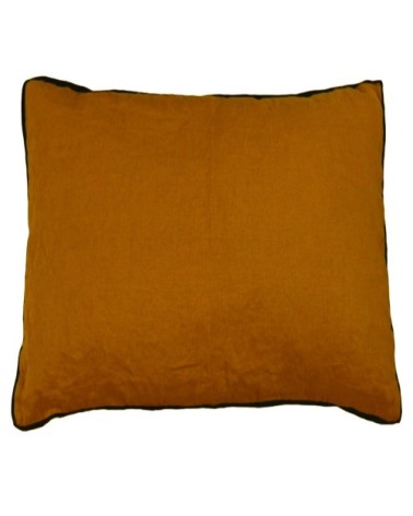 Housse de coussin pur lin lavé terre cuite 45x45